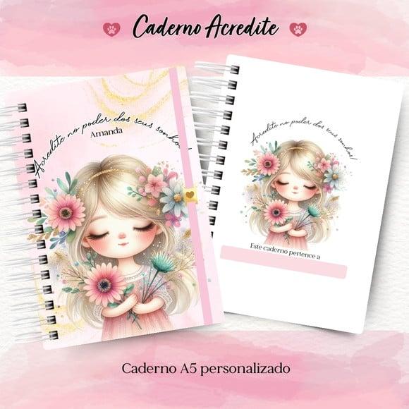 Caderno Acredite A5 Personalizado