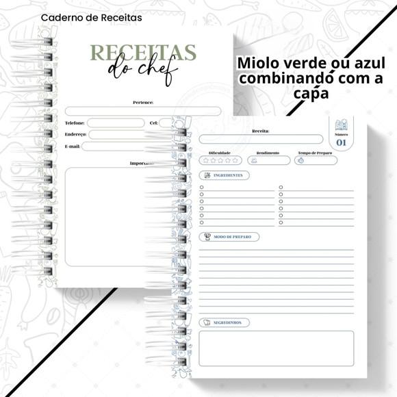 Caderno de Receitas Da(o) Chef - Feminino e Masculino