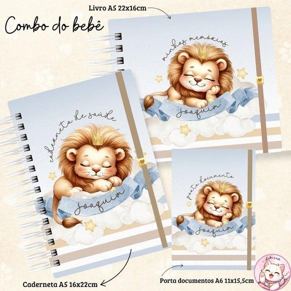 Kit Caderneta de Vacina, Livro do Bebê Leãozinho 01