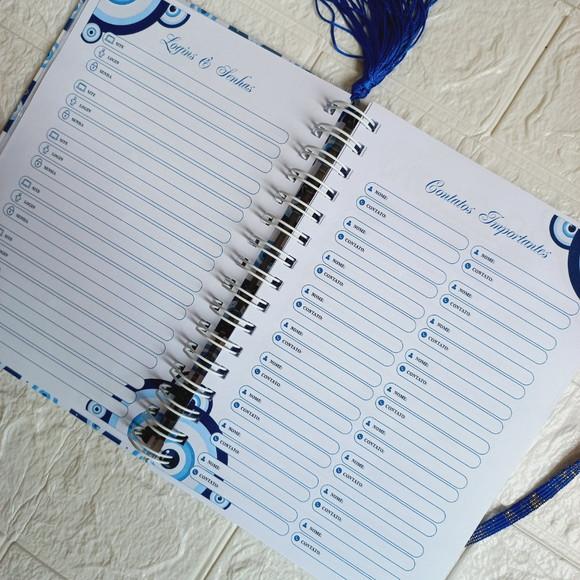 Caderno A5 Planejador Diário Personalizado  Olho Grego