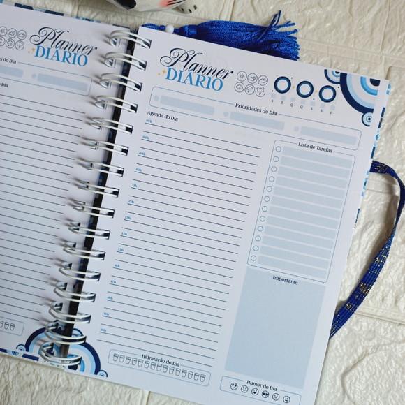 Caderno A5 Planejador Diário Personalizado  Olho Grego