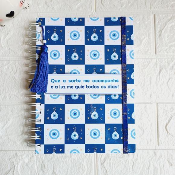 Caderno A5 Planejador Diário Personalizado  Olho Grego