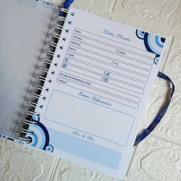 Caderno A5 Planejador Diário Personalizado  Olho Grego