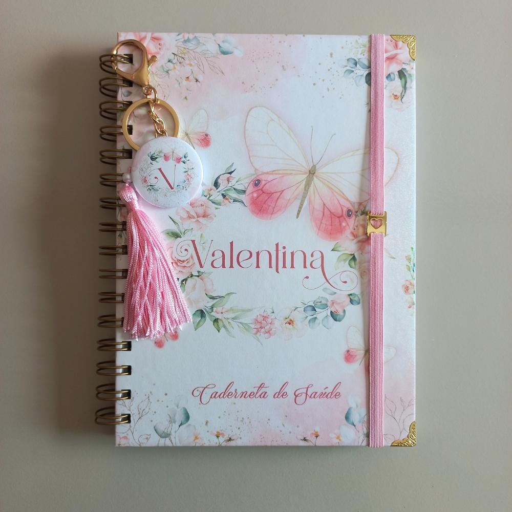 Caderneta de Vacina Borboleta Personalizada Luxo Bebê