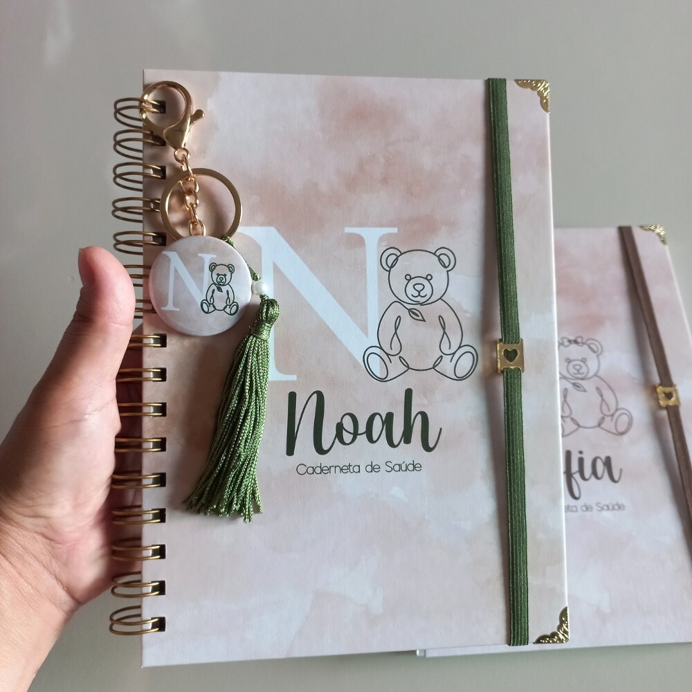 Caderneta Bebê Personalizada Minimalista com Nome Luxo