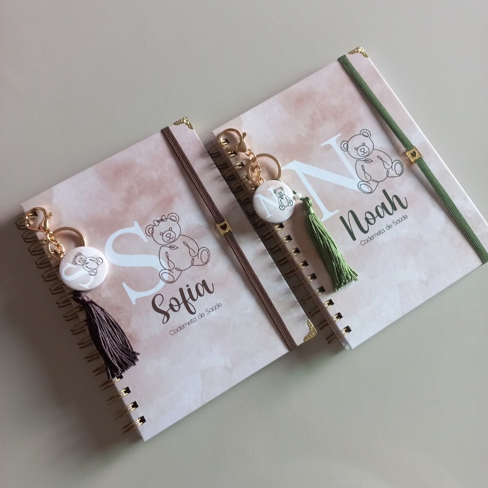 Caderneta Bebê Personalizada Minimalista com Nome Luxo
