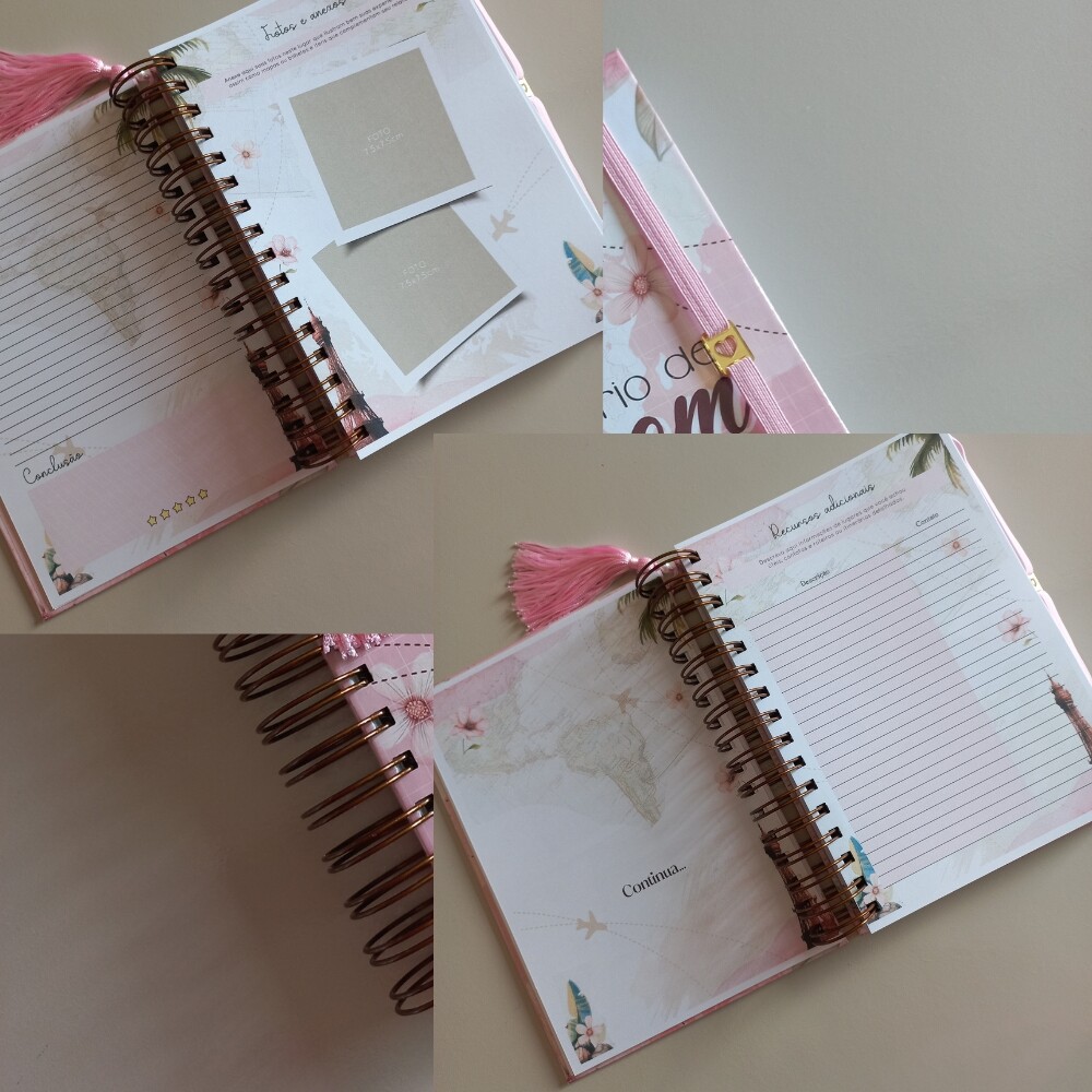 Diário de Viagem Personalizado A5 | Planner de Viagem com Fotos