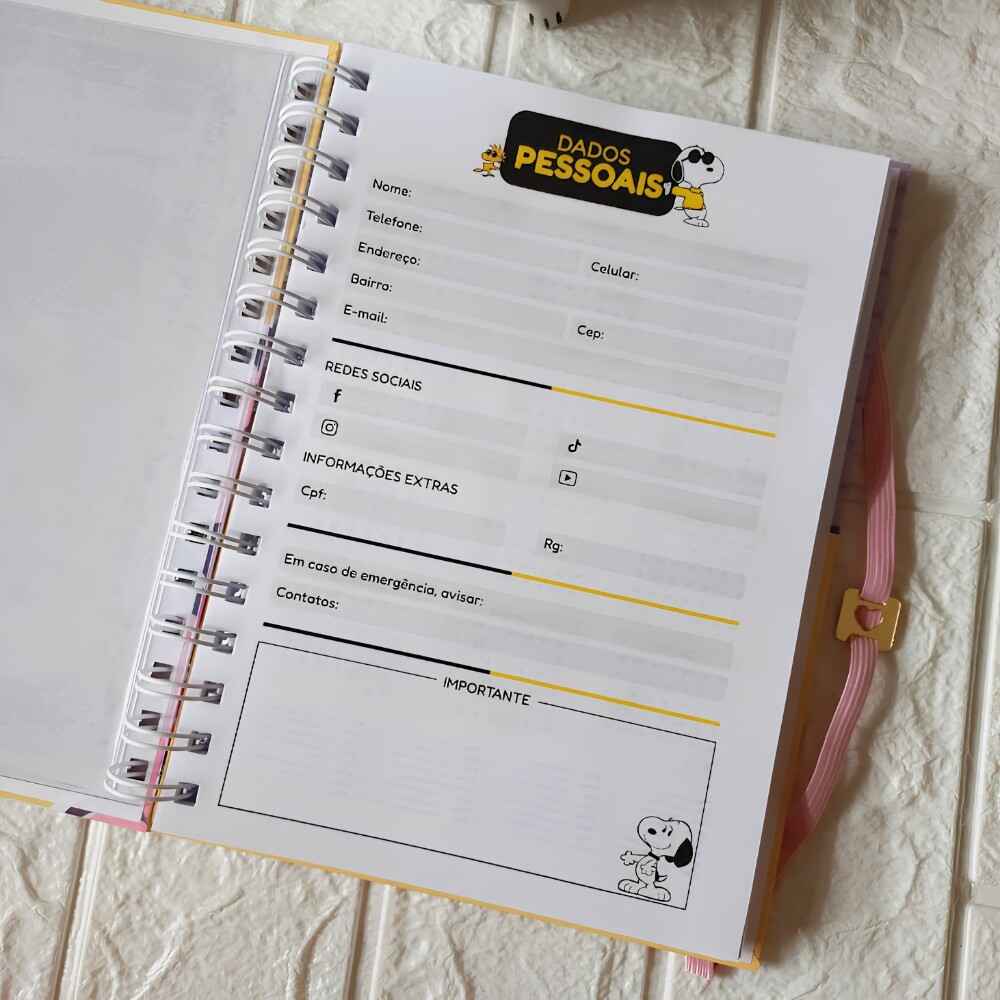 Planejador Diário Personalizado Snoopy