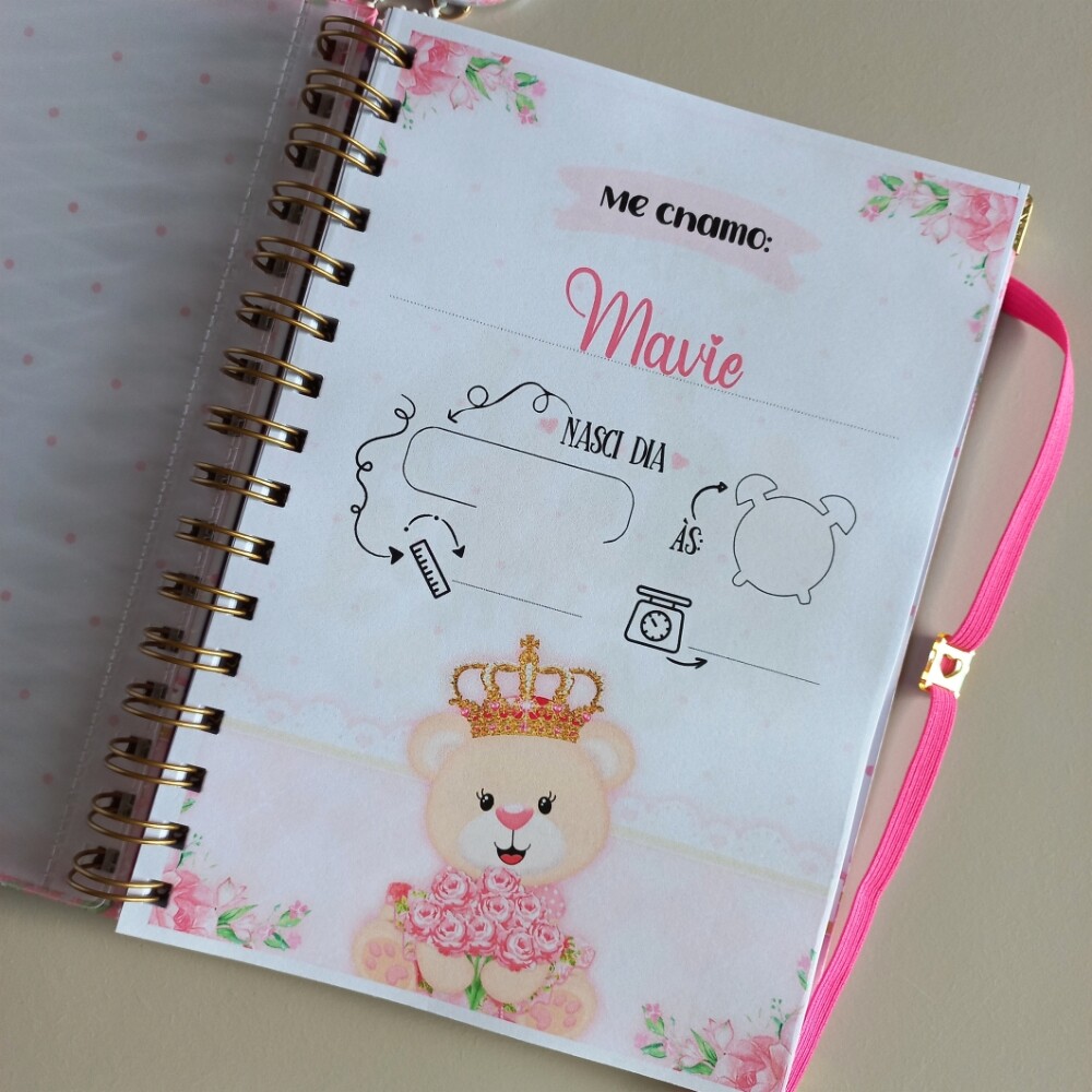 Caderneta de Vacinação Ursinha Personalizada Menina