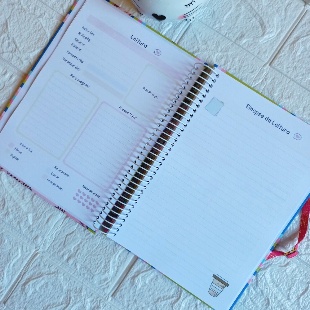 Diário de Leitura Personalizado A5  Reading Journal para Registr