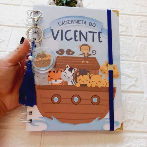Caderneta de Vacinação Personalizada para Bebê Caderneta de Saúde Infantil Arca de Noé