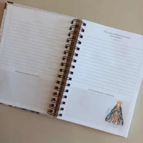 Caderno Católico Nossa Senhora A5 Personalizado com Nome