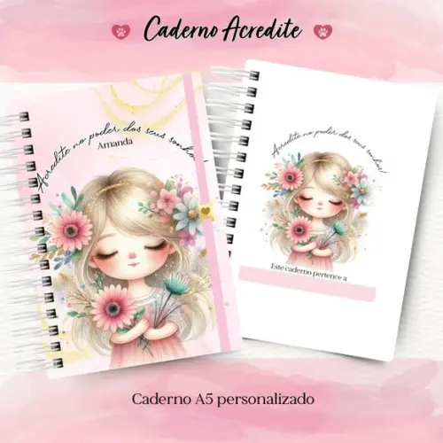 Caderno Acredite A5 Personalizado