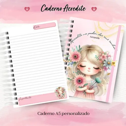 Caderno Acredite A5 Personalizado