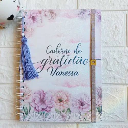 Caderno da Gratidão Personalizado com Nome | Diário de Gratidão Feminino Presente Especial