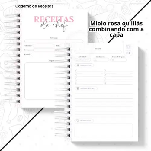 Caderno de Receitas Da(o) Chef - Feminino e Masculino