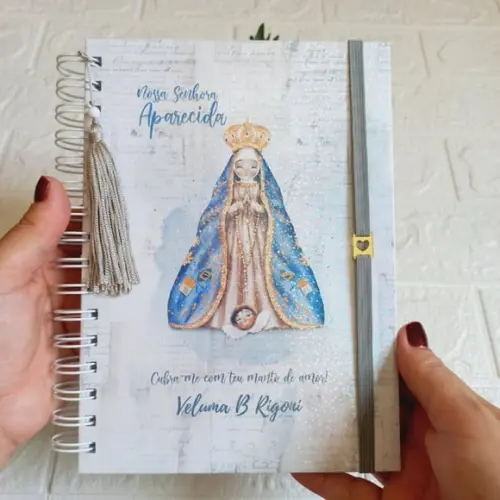 Caderno A5 Personalizado Nossa Senhora Aparecida para Anotações