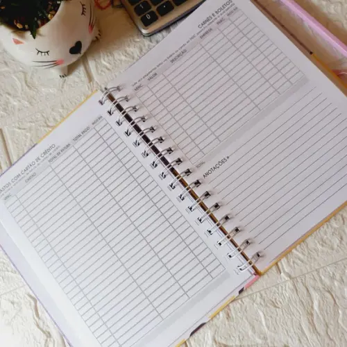 Caderno Controle Financeiro A5 Personalizado para Organização