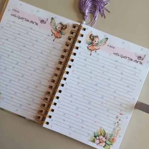 Diário Infantil Personalizado com Nome Presente Fofo A5