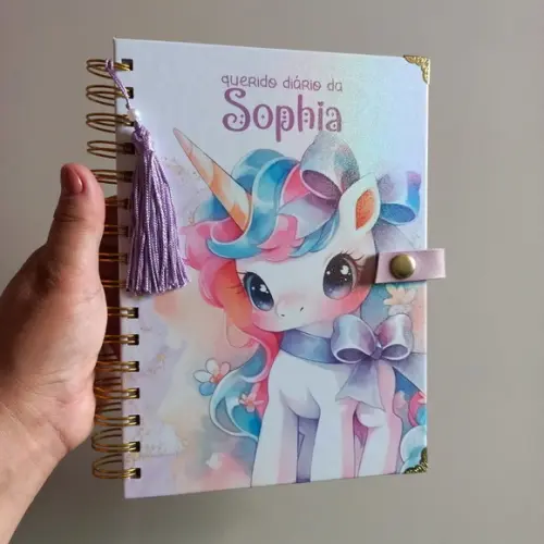 Diário Infantil Personalizado com Nome Presente Fofo A5