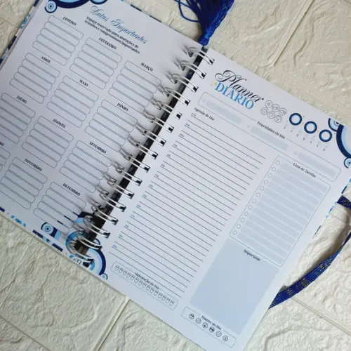 Caderno A5 Planejador Diário Personalizado  Olho Grego
