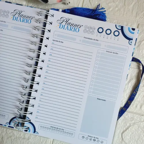Caderno A5 Planejador Diário Personalizado  Olho Grego