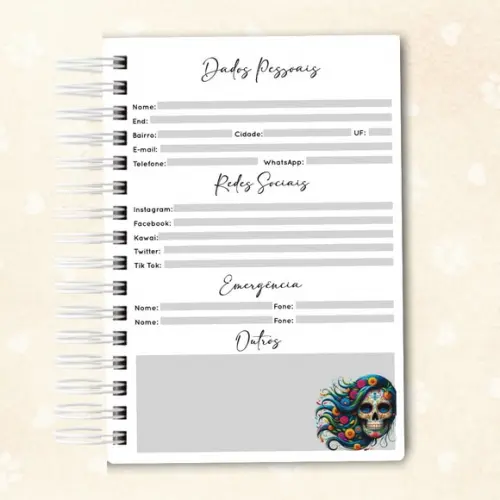 Planner Diário Caveira Mexicana 02