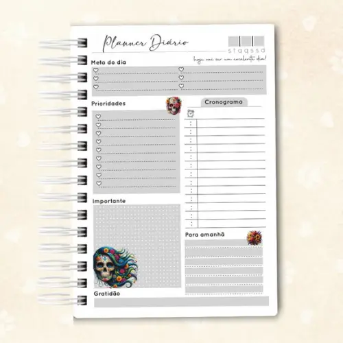 Planner Diário Caveira Mexicana 02