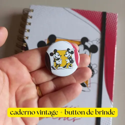 Caderno Mickey Vintage Retrô Personalizado