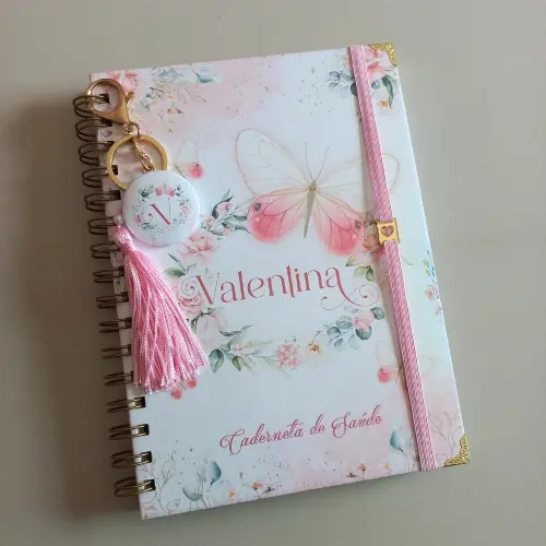 Caderneta de Vacina Borboleta Personalizada Luxo Bebê