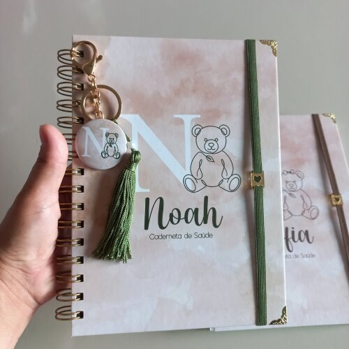 Caderneta Bebê Personalizada Minimalista com Nome Luxo