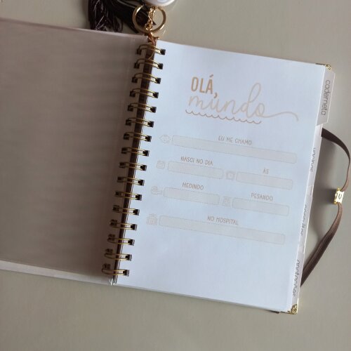 Caderneta Bebê Personalizada Minimalista com Nome Luxo