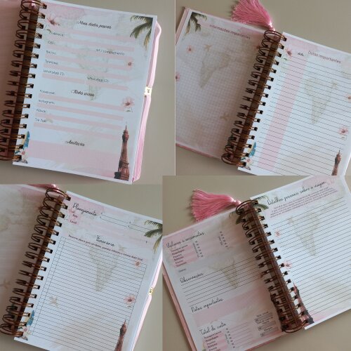 Diário de Viagem Personalizado A5 | Planner de Viagem com Fotos