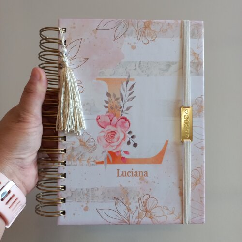 Agenda 2027 Personalizada Floral com Nome A5 Feminina