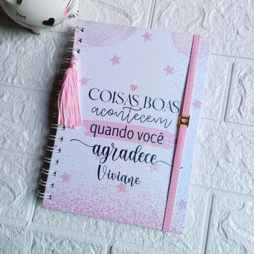 Caderno da Gratidão Personalizado com Nome | Diário de Gratidão Feminino Presente Especial