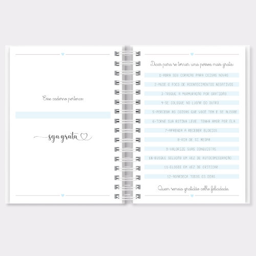 Caderno da Gratidão Personalizado com Nome | Diário de Gratidã