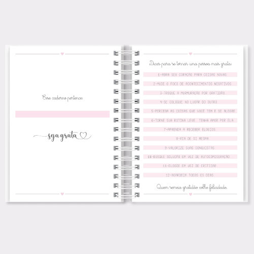 Caderno da Gratidão Personalizado com Nome | Diário de Gratidã