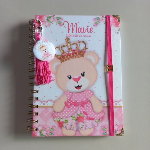 Caderneta de Vacinação Ursinha Personalizada Menina
