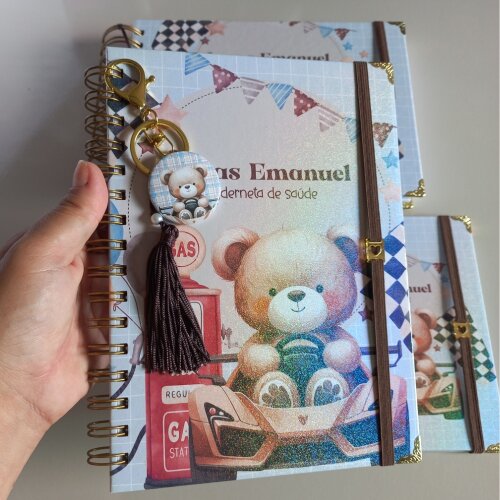 Kit Bebê Personalizado Ursinho Caderneta de Saúde do Bebê  Liv