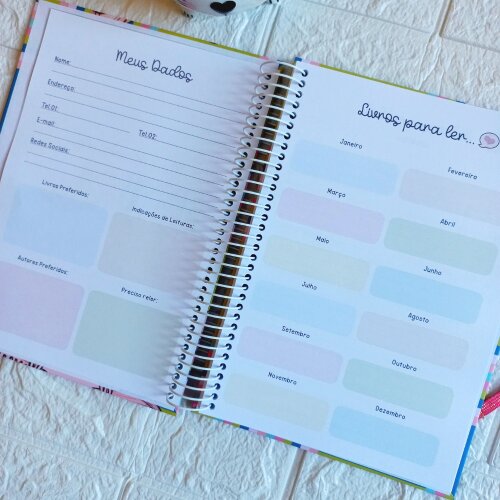 Diário de Leitura Personalizado A5  Reading Journal para Registr