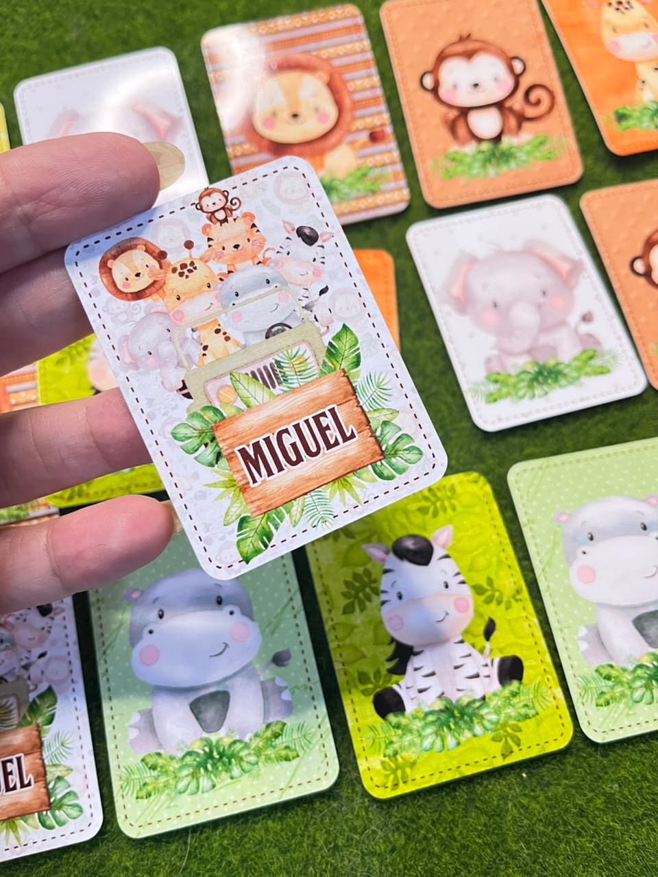 kit 10 Lembrancinha jogo da memoria infantil Safari
