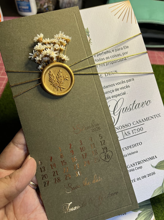 Convite casamento Envelope aberto Amanda