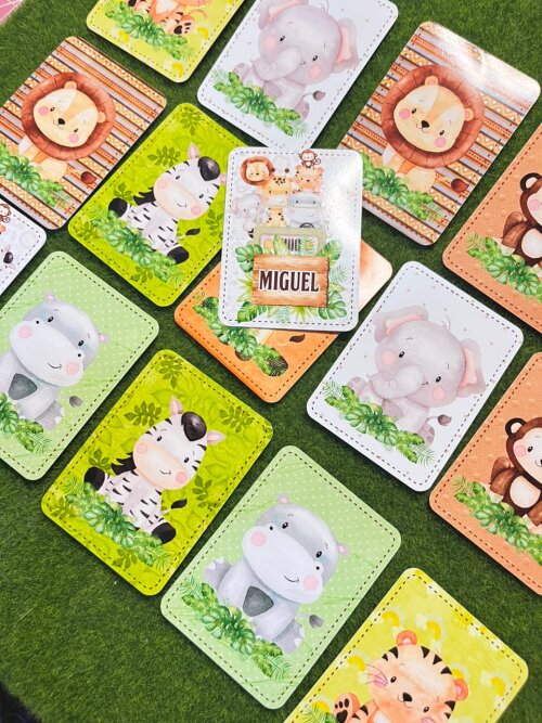 kit 10 Lembrancinha jogo da memoria infantil Safari