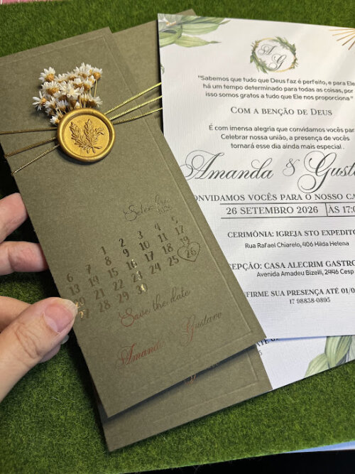 Convite casamento Envelope aberto Amanda