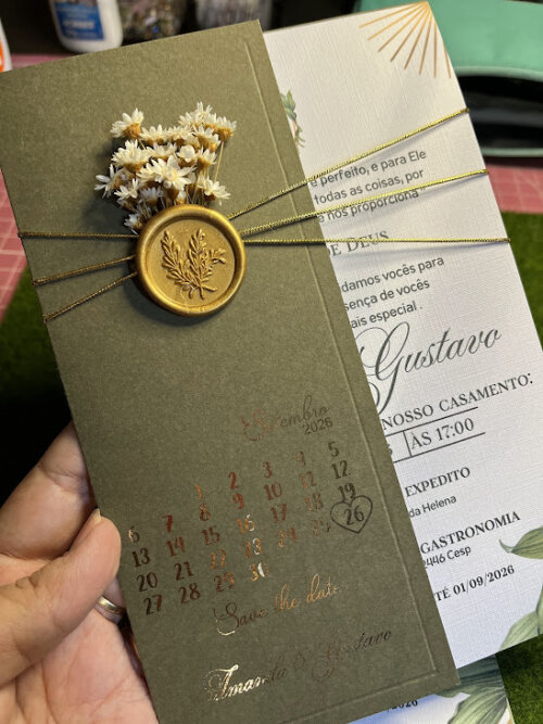 Convite casamento Envelope aberto Amanda