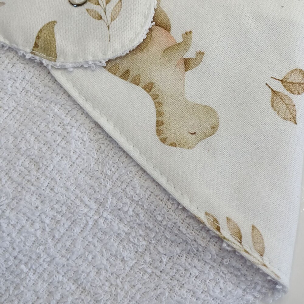 Babador Bandana Bebê Dinossauro 100% Algodão Macio e Confortáv