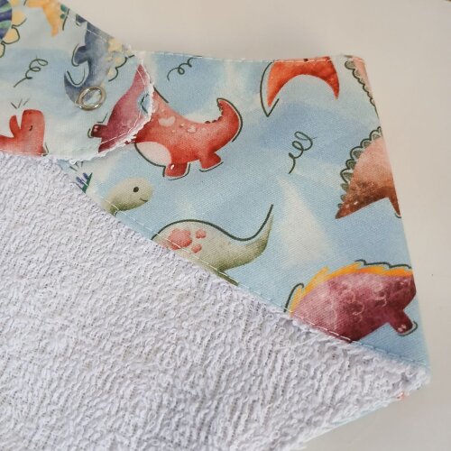 Babador Bandana Bebê Dinossauro 100% Algodão Dupla Face Absorve