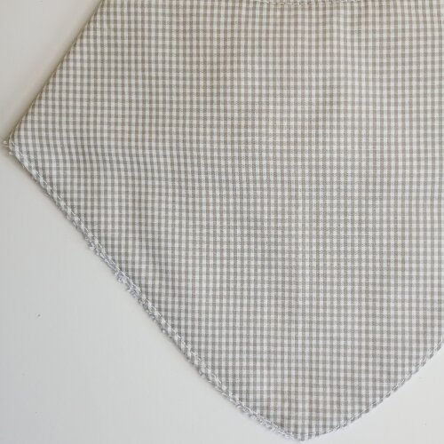 Babador Bandana Bebê Xadrez Cinza Unissex - 100% Algodão Macio 