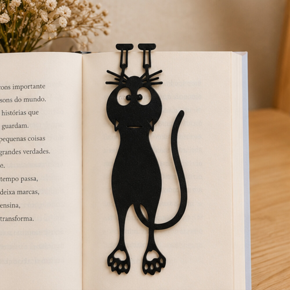Kit 4 Marcadores de Página Gatos Criativos | Marca Página Fofo,