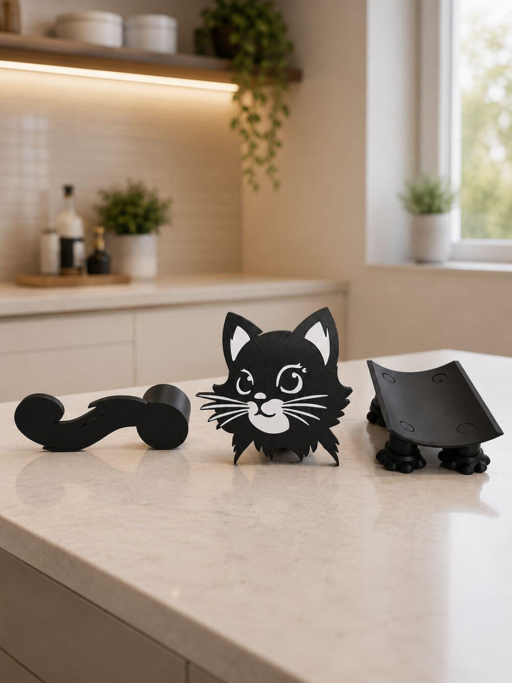 Suporte Porta Papel Higienico Gato Preto Luxo - Decoração de ba